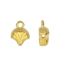 Cymbal Earring Posts for Ginko Beads, Limani, 2-Hole Leaf 7.5x8mm